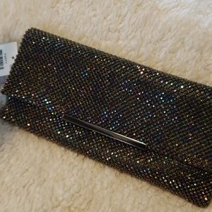 NWT INC Shiny Mesh Clutch